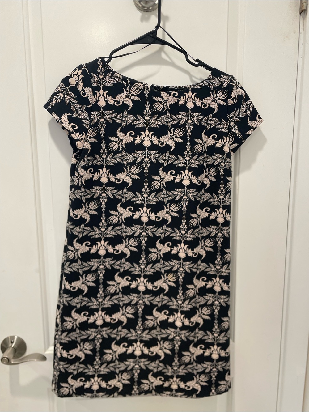 Zara Black Mini Dress with Cream Floral Print